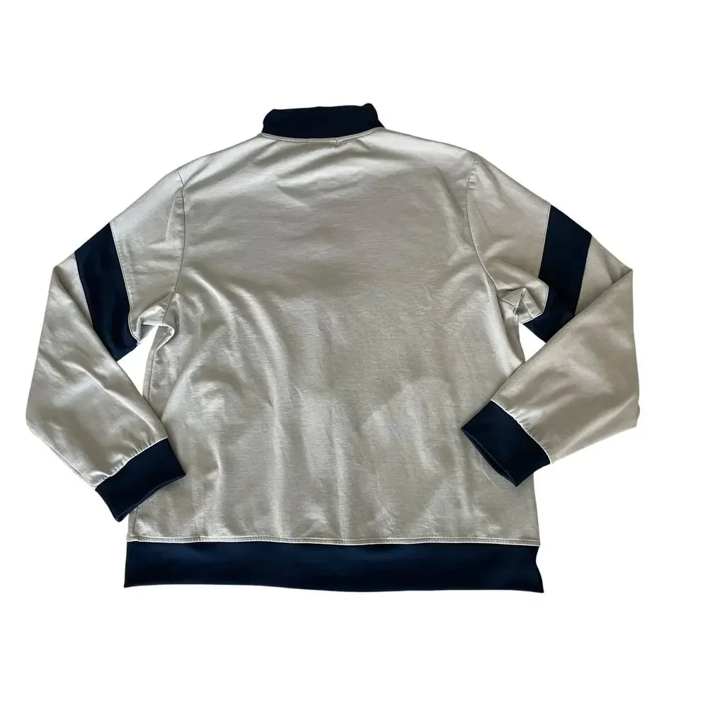 True Religion Zip-Up Track Jacket Grey and Navy Blue XL